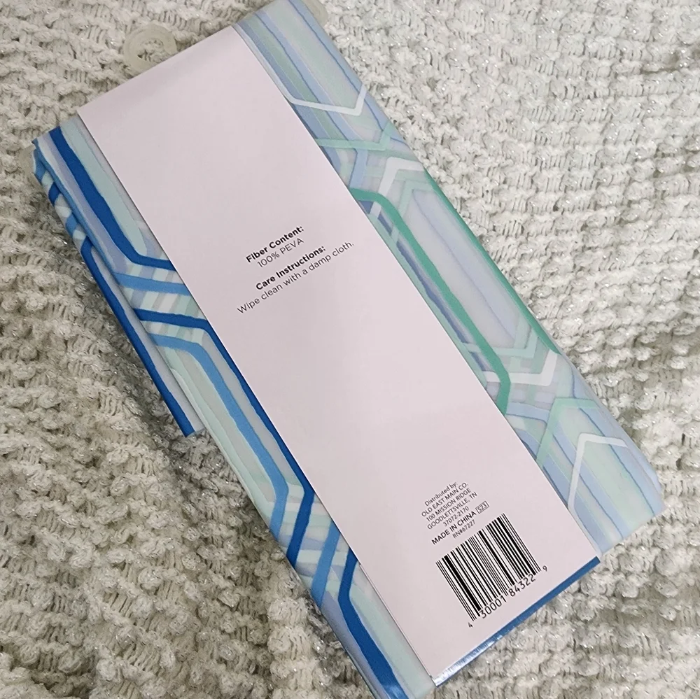 Comfort Bay Set of 3 PEVA Shower Curtains | Geometric Design